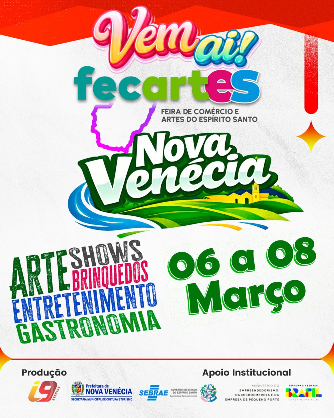 Leia mais sobre o artigo FecartES promete movimentar Nova Venécia com cultura, negócios e entretenimento de 6 a 8 de março