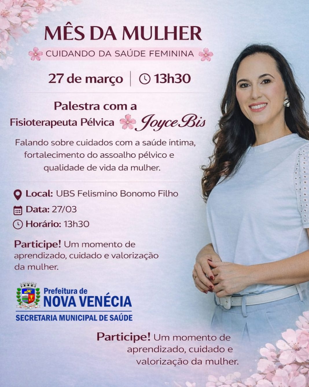 Leia mais sobre o artigo Palestra sobre saúde feminina será realizada em Nova Venécia durante o Mês da Mulher
